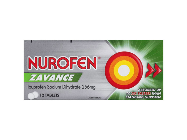 Nurofen Zavance Fast Pain Relief Caplets 256mg Ibuprofen 12 Pack