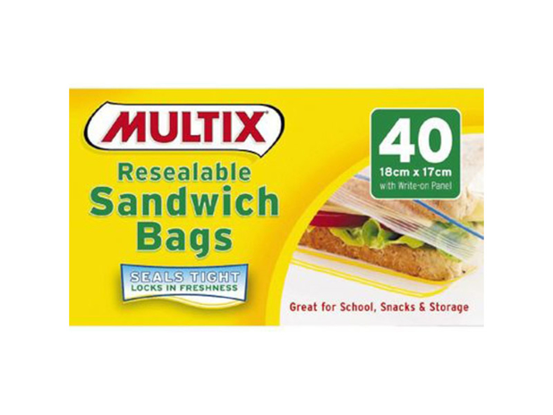Multix Sandwich Bag Quick Zip 40 Pack
