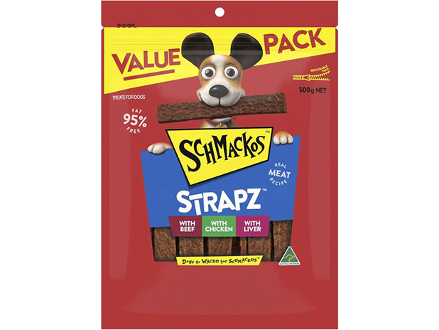 Schmackos Strapz Variety Pack Chicken Liver & Beef Dog Treats 500g