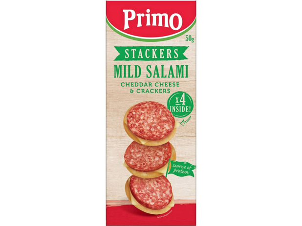 Primo Stackers Mild Salami with Crackers & Cheddar Cheese 50g