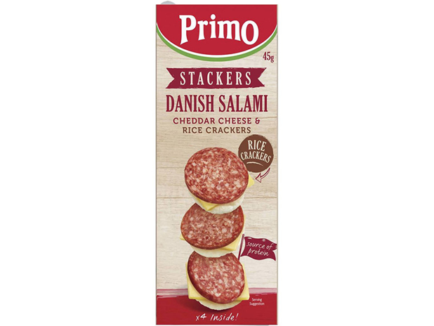 Primo Stackers Danish Salami With Cheddar Cheese & Crackers 45g