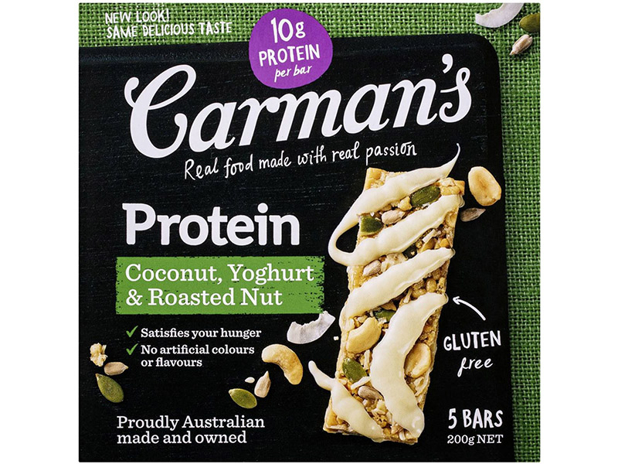Carman's Protein Muesli Bars Coconut, Yoghurt & Roasted Nut 5 Pack