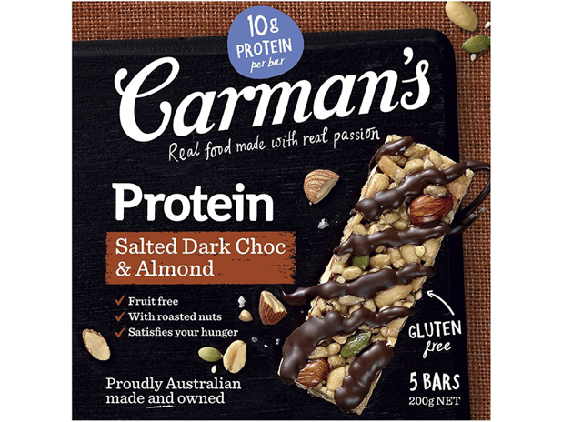 Carman's Salted Dark Choc Almond Gourmet Protein Bars 5 Pack