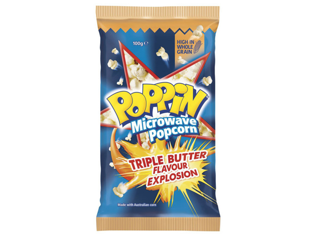 Poppin Shakers Microwave Popcorn Triple Butter Flavour 100g