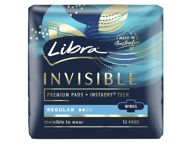 Libra Invisible Pads Regular with Wings 12 Pack