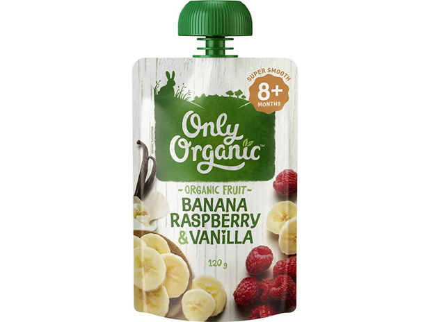 Only Organic 8 Months+ Banana Raspberry & Vanilla 120g