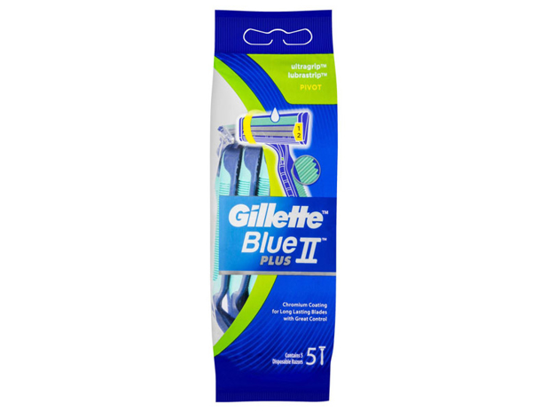 Gillette Blue Ii Disposable Shaving Razor Ultra Grip Pivot 5 Pack