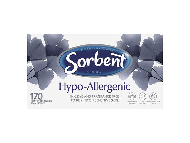 Sorbent Hypo-Allergenic Facial Tissues 170 Pack