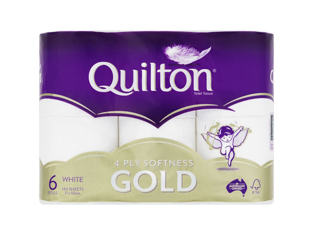 Quilton Gold 4 Ply Toilet Tissue Paper 6 Pack