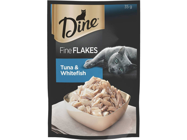 Dine Fine Flakes Tuna & Whitefish Wet Cat Food 35g