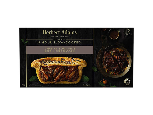 Herbert Adams Pies Slow Cooked Beef Pepper 2 Pack