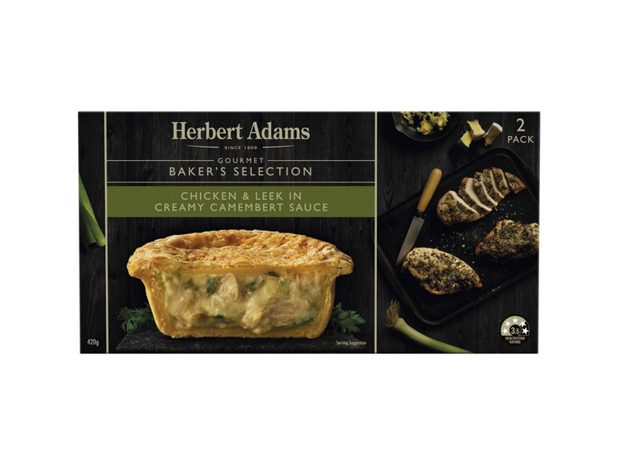 Herbert Adams Pies Creamy Chicken & Leek 2 Pack
