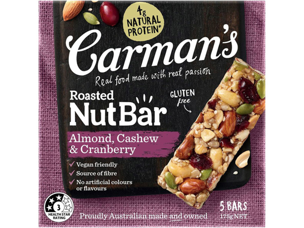 Carman's Almond, Cashew & Cranberry Nut Bars 5 Pack