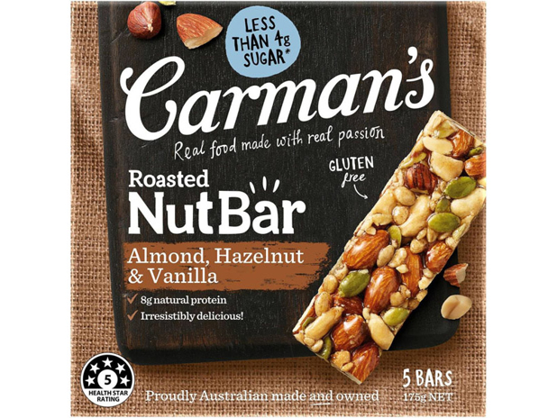 Carman's Almond, Hazelnut Vanilla Nut Bars 5 Pack