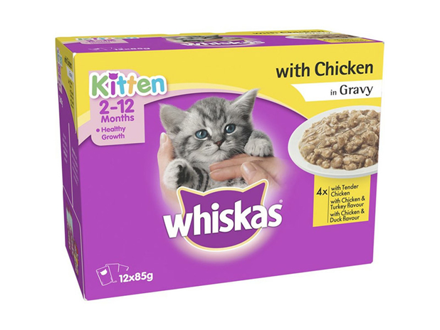 Whiskas Kitten Wet Cat Food Chicken In Gravy Pouch 12 Pack