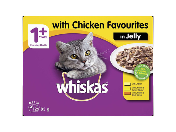 Whiskas 1+ Years Wet Cat Food Chicken In Jelly Pouch 12 Pack