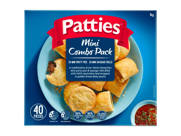 Patties Mini Combo Pack Party Pies & Sausage Rolls 1 Kilogram